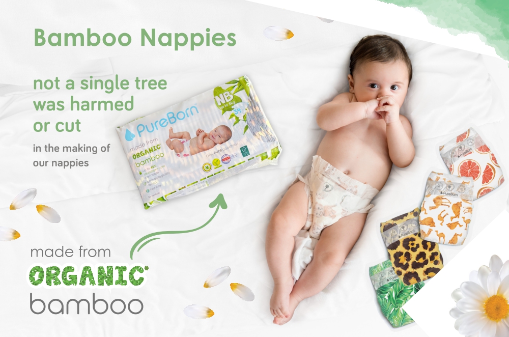 Organic Bamboo Diapers | PureBorn NB | Sara UAE