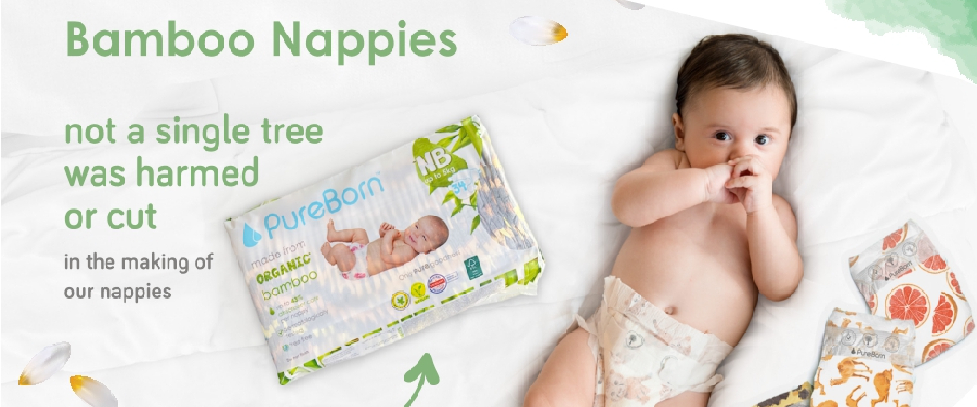 Organic Bamboo Diapers BY PureBorn NB by Sara UAE